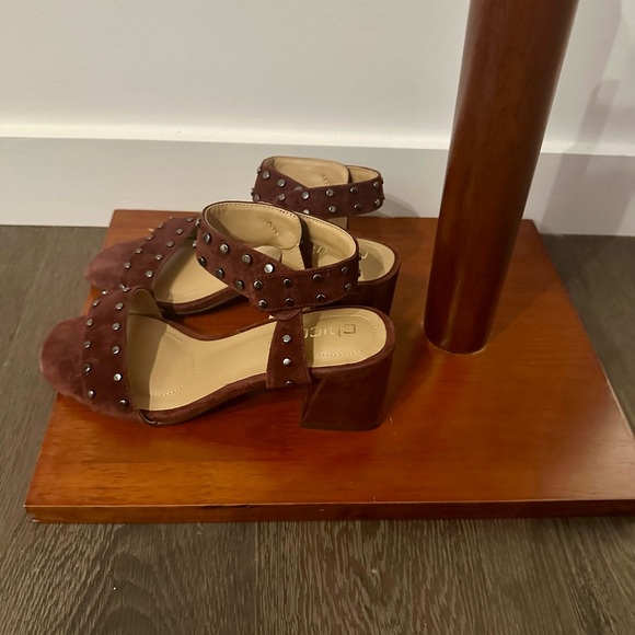 Chicos burgundy  Studded Block Heel Sandals - Picture 2 of 5